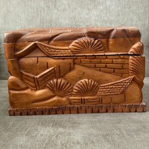 Hand-Carved Wooden Box